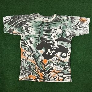 Vintage 1990s Miami Hurricanes Magic Johnson T’s All Over Print T-Shirt